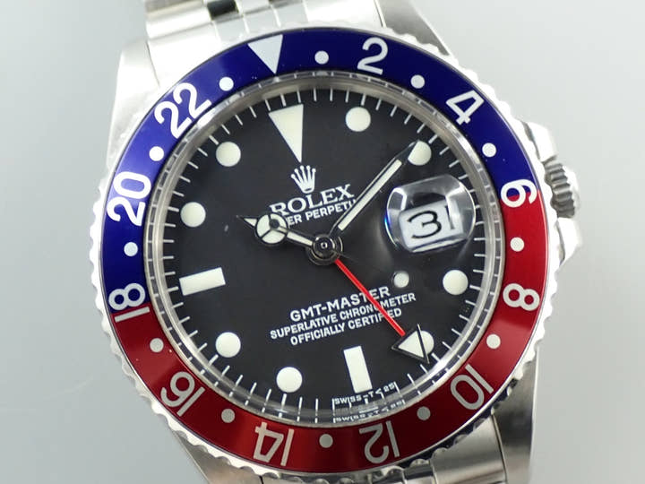 ロレックス GMTマスター Ref.1675 ステンレススチール ブラック文字盤 ジュビリーブレスレット 中古 UV984676