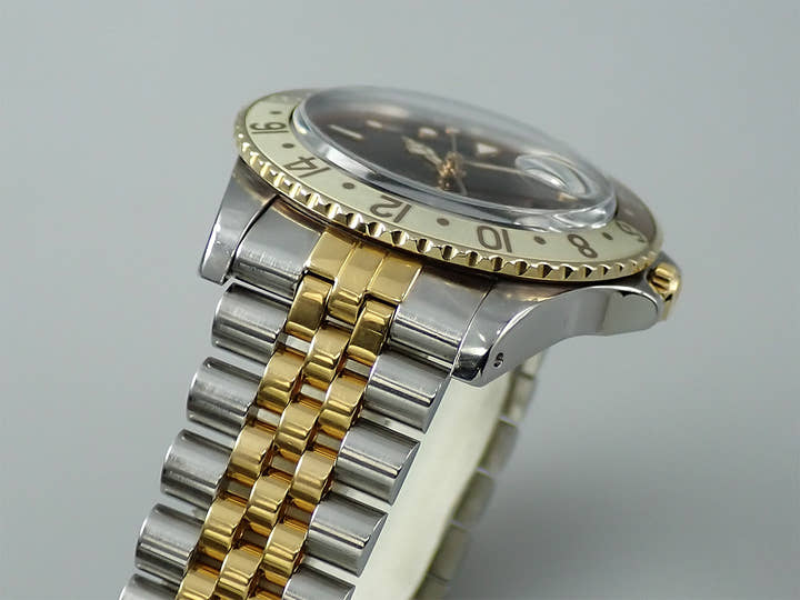ロレックス GMTマスター Ref.16753 ステンレススチール/イエローゴールド ブラウン文字盤 ジュビリーブレスレット 中古 YWRV6497