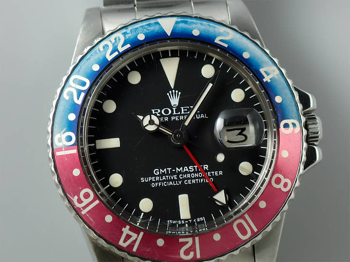 ロレックス GMTマスター Ref.1675 ステンレススチール ブラック文字盤 オイスターブレスレット