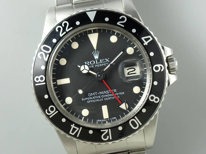 ロレックス GMTマスター Ref.1675 ステンレススチール ブラック文字盤 オイスターブレスレット 中古 C8352173