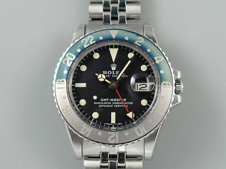 ロレックス GMTマスター Ref.1675 ステンレススチール ブラック文字盤 ジュビリーブレスレット 中古 Z72Z6XM7