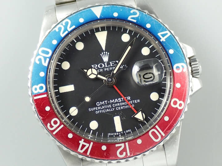 ロレックス GMTマスター Ref.1675 ステンレススチール ブラック文字盤 オイスターブレスレット