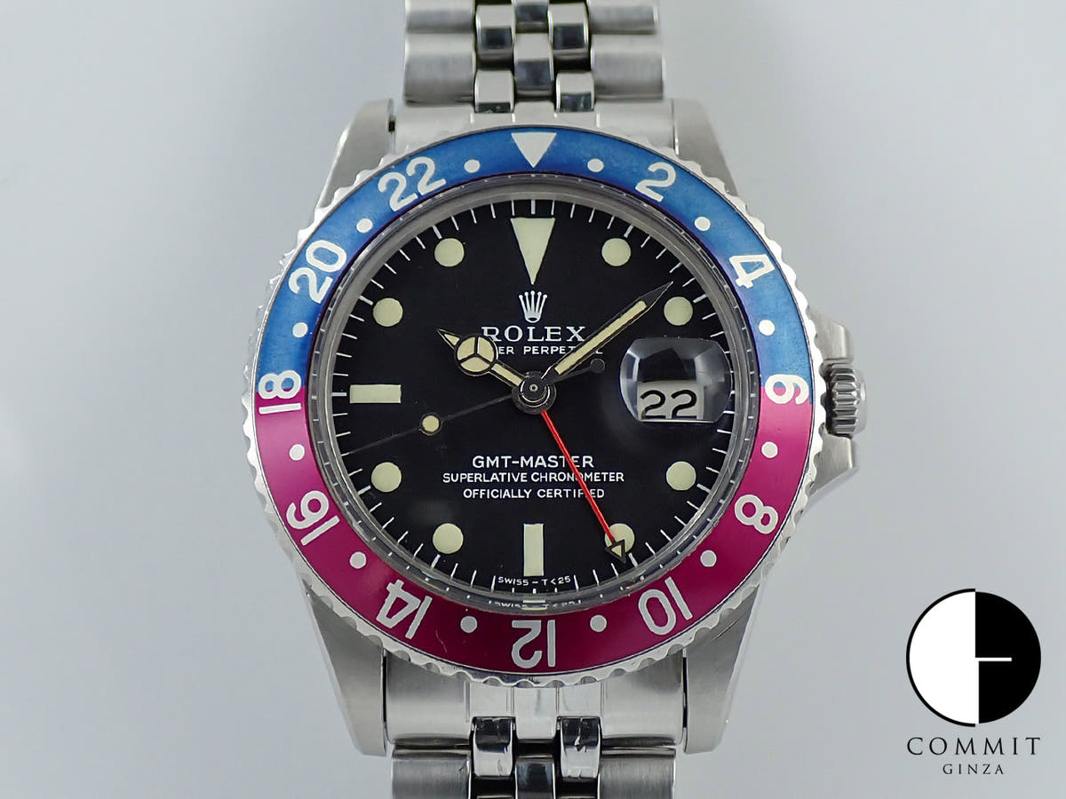 ロレックス GMTマスター Ref.1675 ステンレススチール ブラック文字盤 ジュビリーブレスレット 中古 V6P25AJ1
