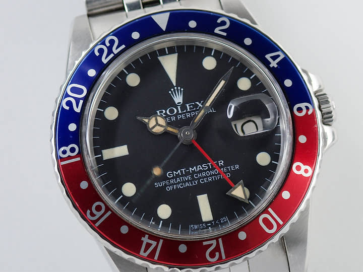ロレックス GMTマスター Ref.16750 ステンレススチール ブラック文字盤 ジュビリーブレスレット 中古 Z19VRJKH