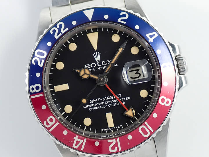 ロレックス GMTマスター Ref.1675 ステンレススチール ブラック文字盤 オイスターブレスレット