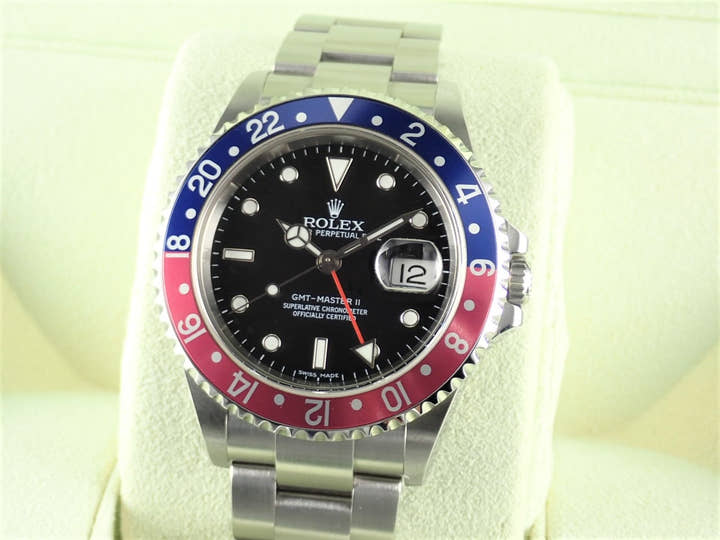Rolex GMT-Master II Ref. 16710BLRO, black dial, pre-owned, gmt-master2-109, Oyster bracelet.