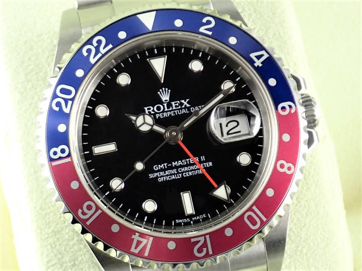 Rolex GMT-Master II Ref. 16710BLRO, black dial, pre-owned, gmt-master2-109, Oyster bracelet.