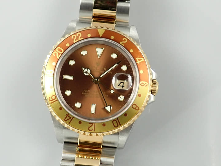 Rolex GMT-Master II Ref. 16713 Stainless Steel/Yellow Gold Brown Dial