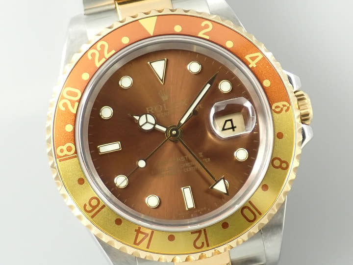 Rolex GMT-Master II Ref. 16713 Stainless Steel/Yellow Gold Brown Dial