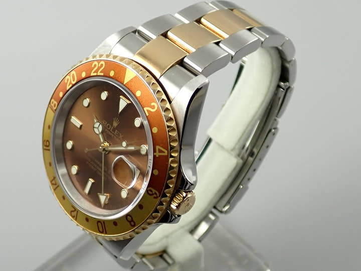 Rolex GMT-Master II Ref. 16713 Stainless Steel/Yellow Gold Brown Dial