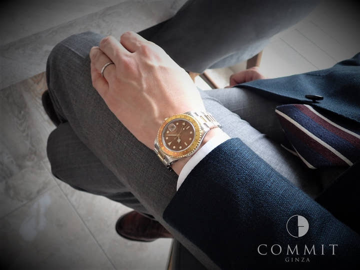 ロレックス GMTマスターII Ref.16713 ステンレススチール/イエローゴールド ブラウン文字盤 オイスターブレスレット