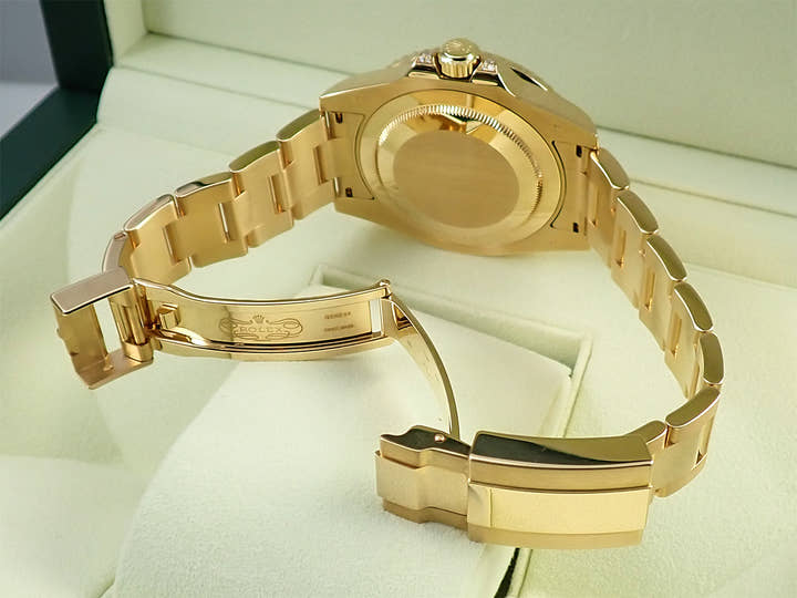 ロレックス GMTマスターII Ref.116758SANR イエローゴールド パヴェダイヤモンド文字盤 オイスターブレスレット