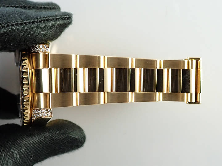 ロレックス GMTマスターII Ref.116758SANR イエローゴールド パヴェダイヤモンド文字盤 オイスターブレスレット