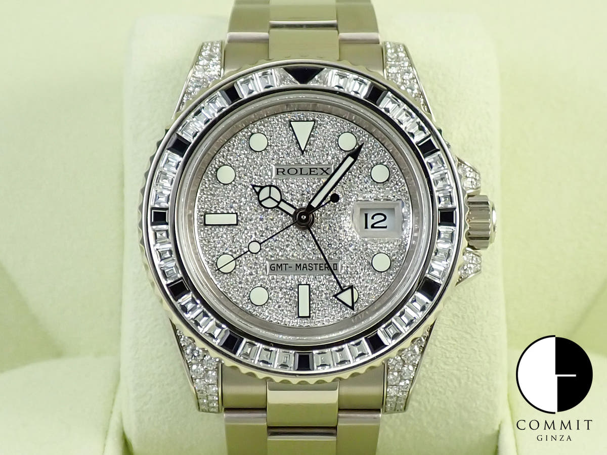 ロレックス GMTマスターII Ref.116759SANR ホワイトゴールド パヴェダイヤモンド文字盤 オイスターブレスレット