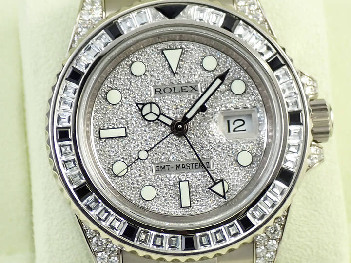 ロレックス GMTマスターII Ref.116759SANR ホワイトゴールド パヴェダイヤモンド文字盤 オイスターブレスレット