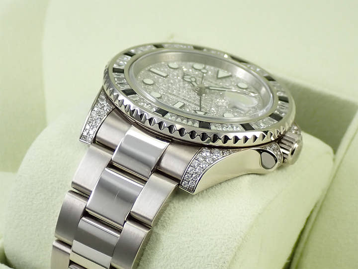 ロレックス GMTマスターII Ref.116759SANR ホワイトゴールド パヴェダイヤモンド文字盤 オイスターブレスレット