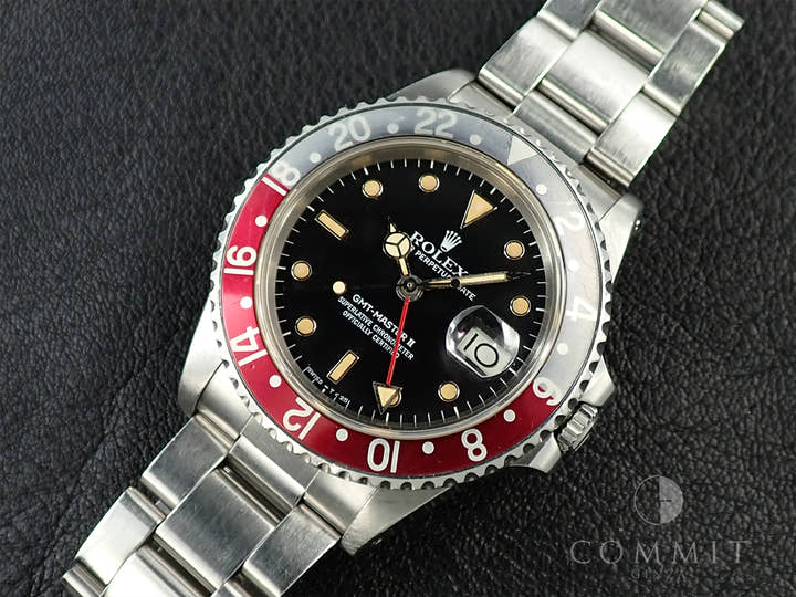 Pre-owned Rolex GMT-Master II Ref. 16760, stainless steel, black dial, Oyster bracelet. 1T1F2185