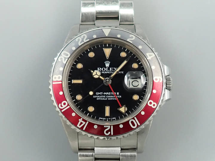 Pre-owned Rolex GMT-Master II Ref. 16760, stainless steel, black dial, Oyster bracelet. 1T1F2185
