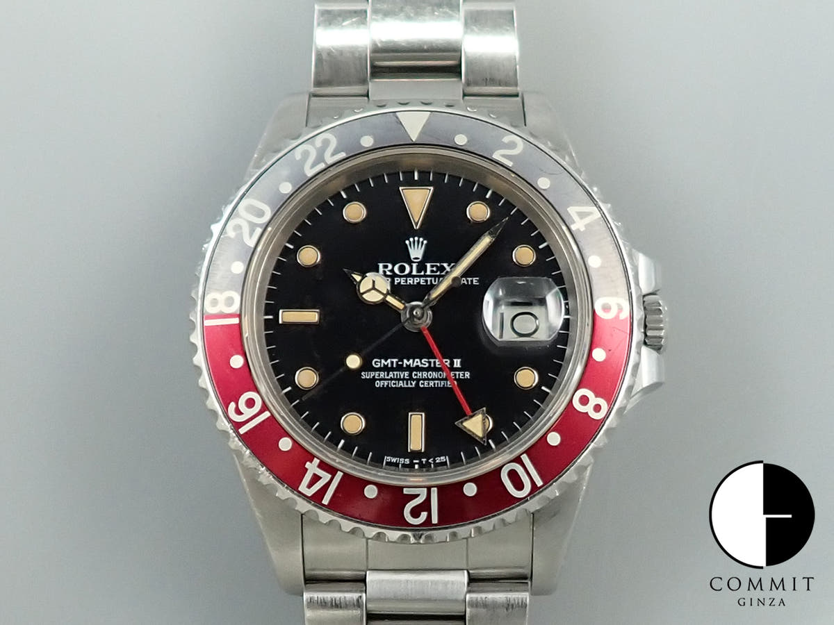 Pre-owned Rolex GMT-Master II Ref. 16760, stainless steel, black dial, Oyster bracelet. 1T1F2185