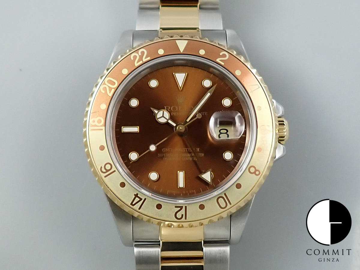 Rolex GMT-Master II Ref. 16713 Stainless Steel/Yellow Gold Brown Dial Oyster Bracelet