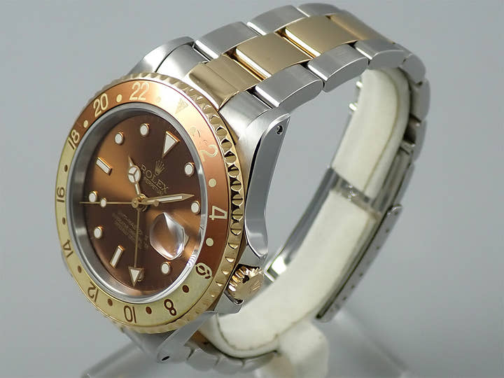 Rolex GMT-Master II Ref. 16713 Stainless Steel/Yellow Gold Brown Dial Oyster Bracelet