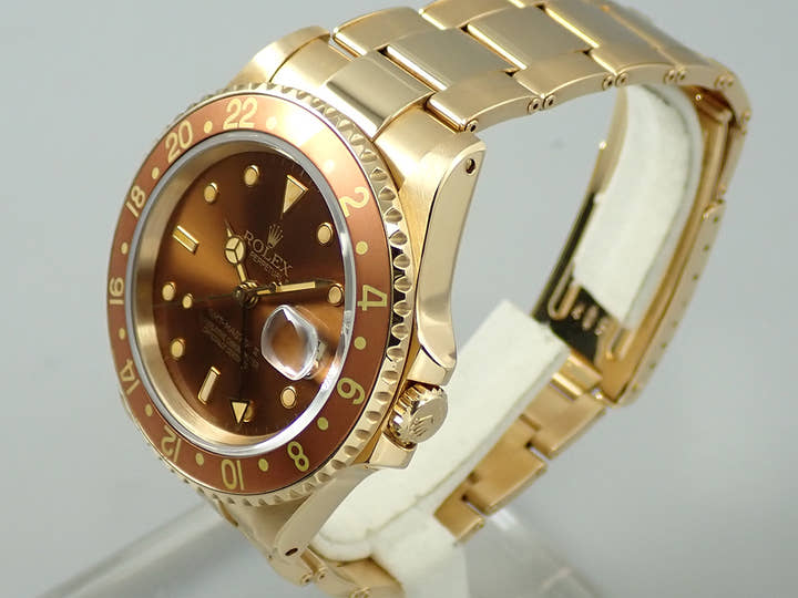 ロレックス GMTマスターII Ref.16718 イエローゴールド ブラウン文字盤 オイスターブレスレット