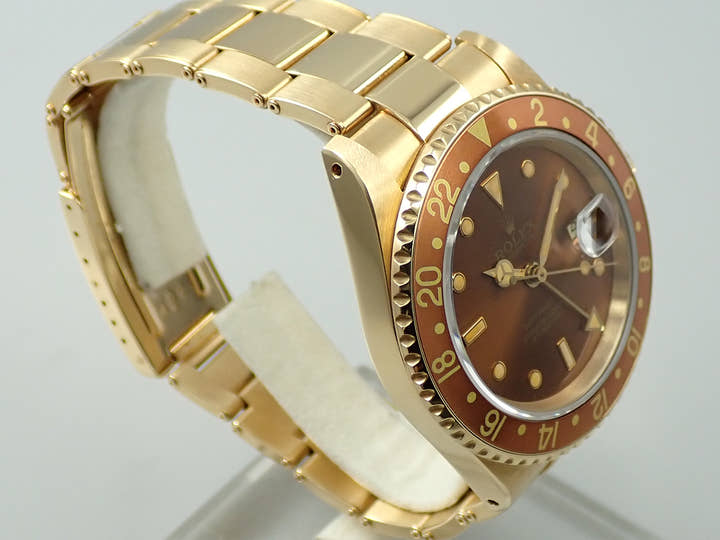 ロレックス GMTマスターII Ref.16718 イエローゴールド ブラウン文字盤 オイスターブレスレット