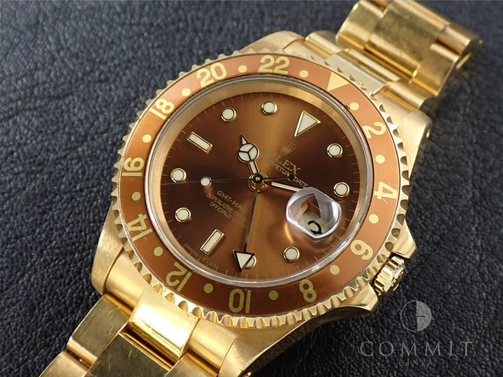 ロレックス GMTマスターII Ref.16718 イエローゴールド ブラウン文字盤 オイスターブレスレット