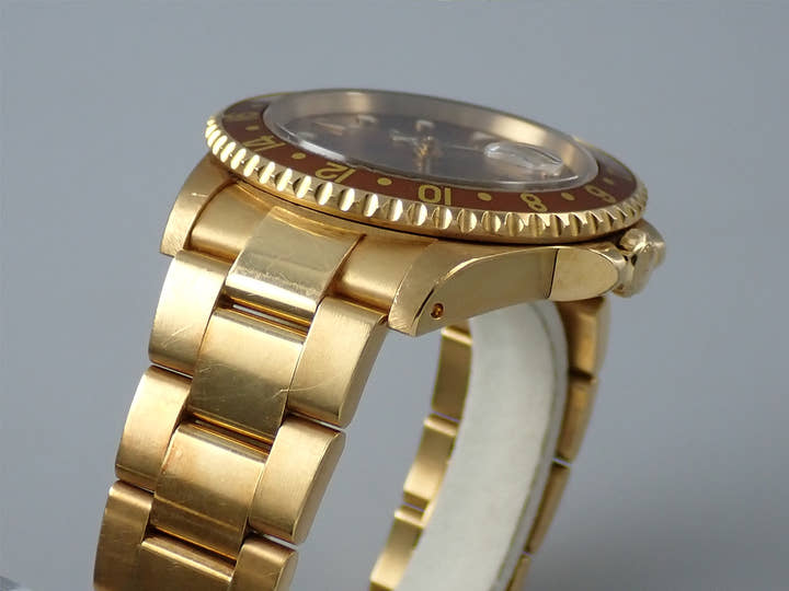 ロレックス GMTマスターII Ref.16718 イエローゴールド ブラウン文字盤 オイスターブレスレット
