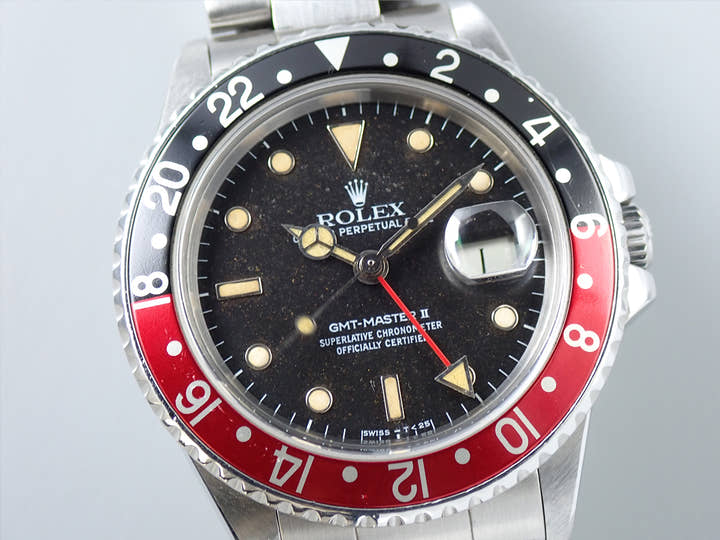 ロレックス GMTマスターII Ref.16760 ステンレススチール ブラック文字盤 オイスターブレスレット 中古 PPL51526