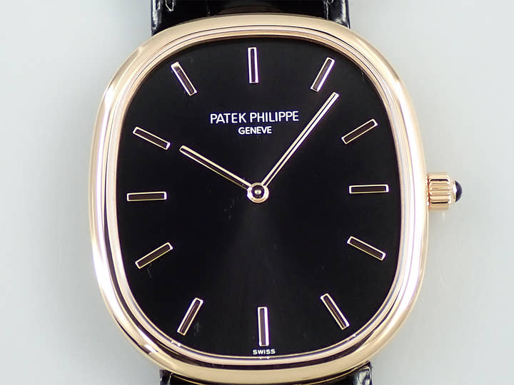パテックフィリップ ゴールデンエリプス Ref.5738R-001 ローズゴールド ブラック文字盤