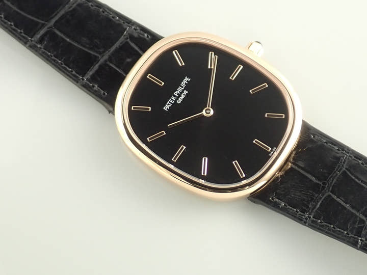 パテックフィリップ ゴールデンエリプス Ref.5738R-001 ローズゴールド ブラック文字盤