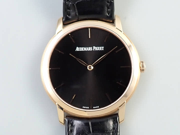 オーデマピゲ ジュール オーデマ エクストラシン Ref.15180OR.OO.A002CR.01 ピンクゴールド ブラック文字盤