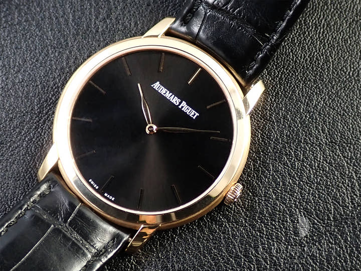 オーデマピゲ ジュール オーデマ エクストラシン Ref.15180OR.OO.A002CR.01 ピンクゴールド ブラック文字盤