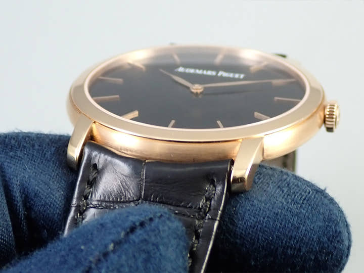 オーデマピゲ ジュール オーデマ エクストラシン Ref.15180OR.OO.A002CR.01 ピンクゴールド ブラック文字盤