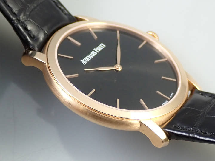 オーデマピゲ ジュール オーデマ エクストラシン Ref.15180OR.OO.A002CR.01 ピンクゴールド ブラック文字盤