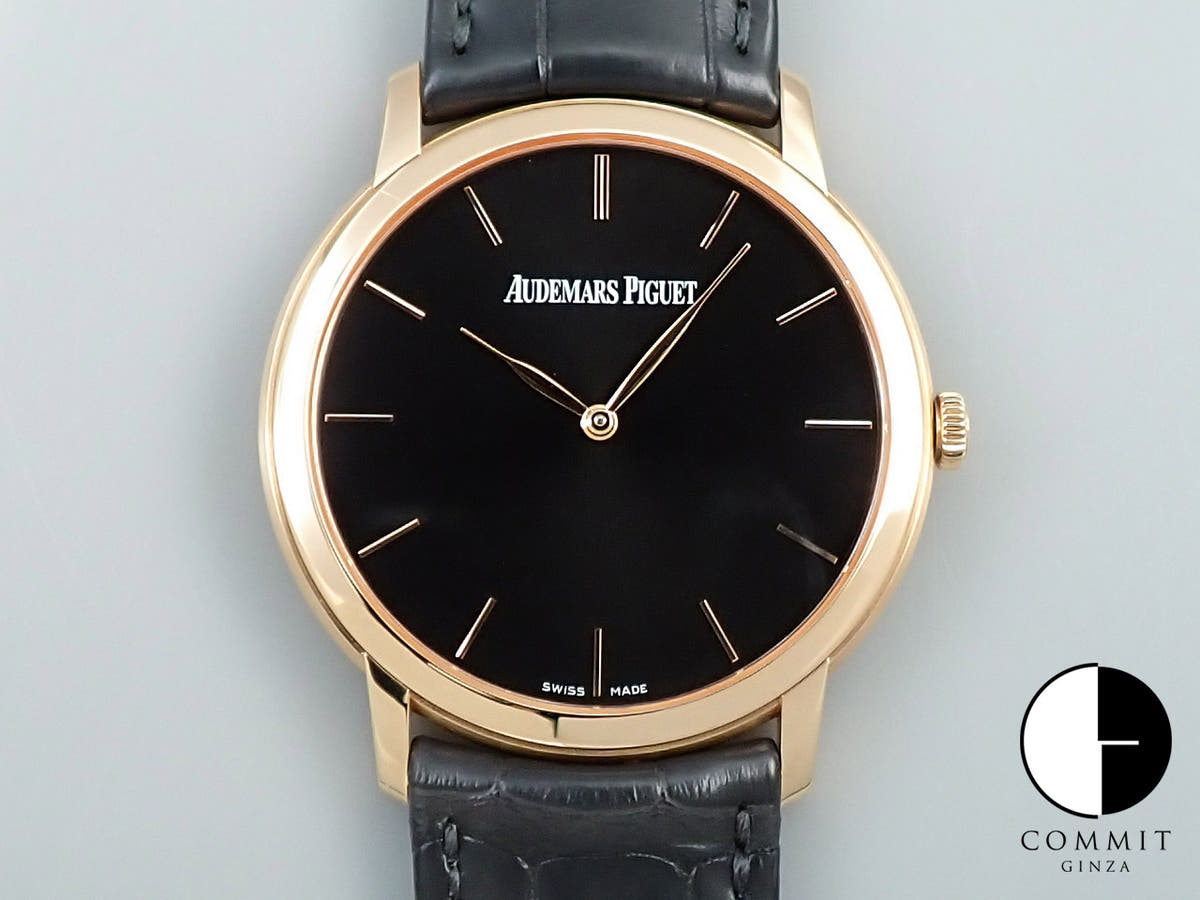 オーデマピゲ ジュール オーデマ エクストラシン Ref.15180OR.OO.A002CR.01 ピンクゴールド ブラック文字盤