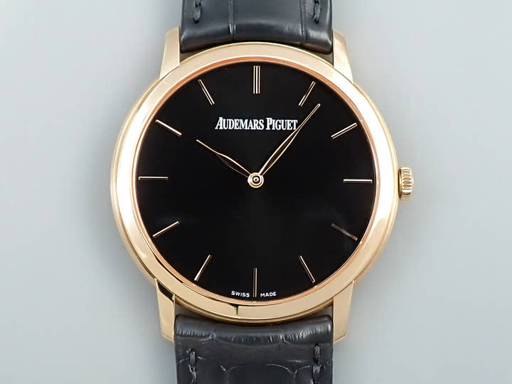 オーデマピゲ ジュール オーデマ エクストラシン Ref.15180OR.OO.A002CR.01 ピンクゴールド ブラック文字盤