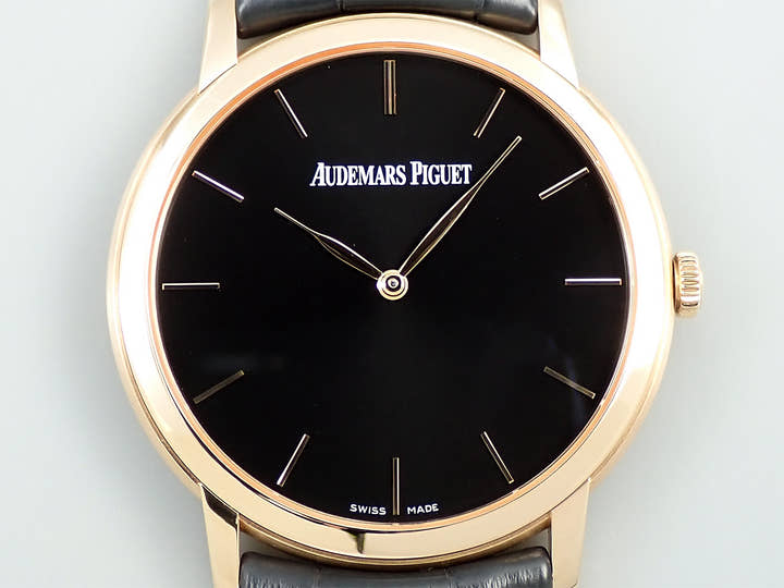 オーデマピゲ ジュール オーデマ エクストラシン Ref.15180OR.OO.A002CR.01 ピンクゴールド ブラック文字盤