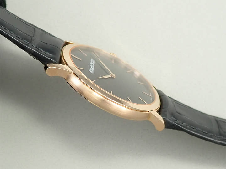 オーデマピゲ ジュール オーデマ エクストラシン Ref.15180OR.OO.A002CR.01 ピンクゴールド ブラック文字盤