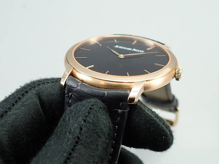 オーデマピゲ ジュール オーデマ エクストラシン Ref.15180OR.OO.A002CR.01 ピンクゴールド ブラック文字盤