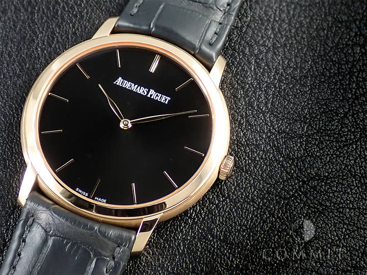 オーデマピゲ ジュール オーデマ エクストラシン Ref.15180OR.OO.A002CR.01 ピンクゴールド ブラック文字盤