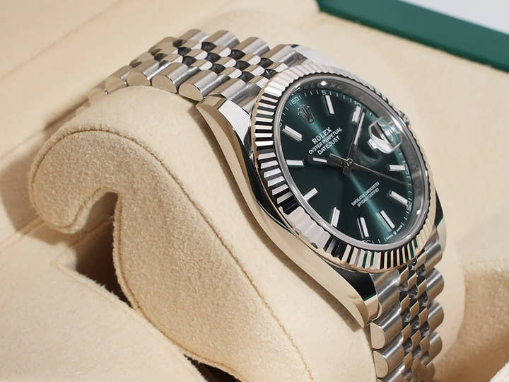 Rolex Datejust 41 Ref. 126334 Stainless Steel/White Gold Mint Green Dial Jubilee Bracelet