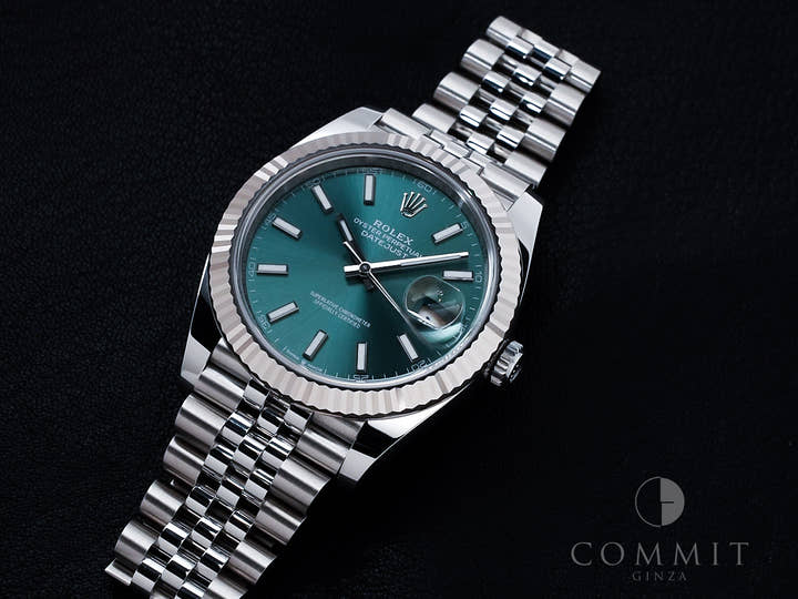 Rolex Datejust 41 Ref. 126334 Stainless Steel/White Gold Mint Green Dial Jubilee Bracelet