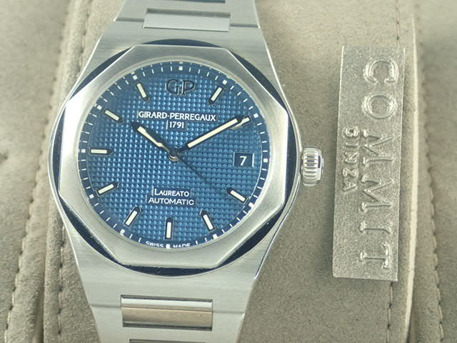 ジラールペルゴ ロレアート Ref.81005-11-431-11A ブルー文字盤 美品 laureato-11