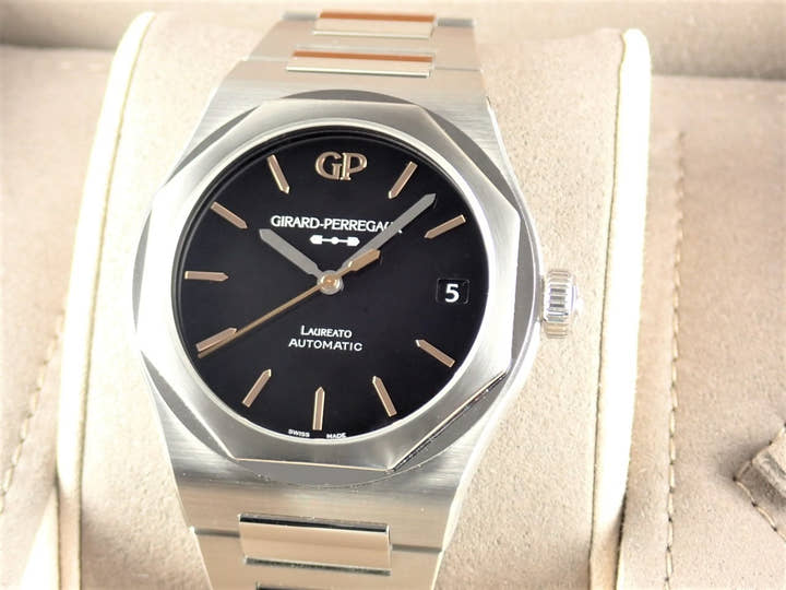 ジラールペルゴ ロレアート Ref.81010-11-635-11A オニキス文字盤 極美品 laureato-16