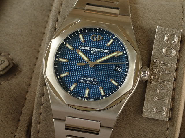 ジラールペルゴ ロレアート Ref.81005-11-431-11A ブルー文字盤 中古 laureato-3