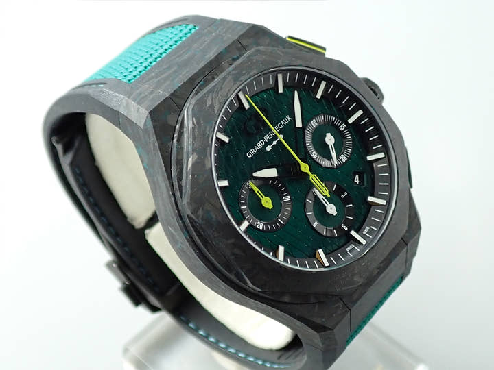 ジラールペルゴ ロレアート アブソルート クロノグラフ アストンマーティン F1 エディション Ref.81060-41-3071-1CX グリーン文字盤 極美品 CU037J26