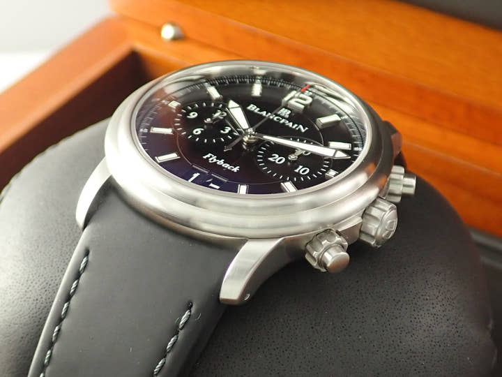 ブランパン レマン フライバック クロノグラフ Ref.2885F-11B30-53B ブラック文字盤 美品 27FF8A5V