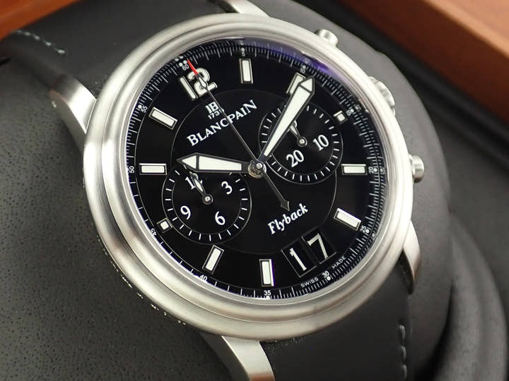 ブランパン レマン フライバック クロノグラフ Ref.2885F-11B30-53B ブラック文字盤 美品 27FF8A5V